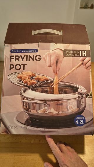 Olla Freidora Acero Inoxidable con Termómetro