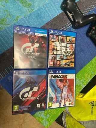 PS4 Slim 1TB Negra + 2 Mandos + 4 Juegos
