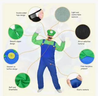 Disfraz Luigi Talla L Adulto. Usado 1 vez