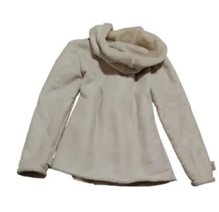 Abrigo Stradivarius paño y pelo beige