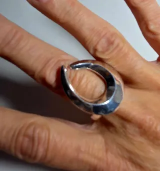 Anillo Plata Ajustable Diseño Moderno