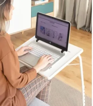 Mesa Plegable Ajustable Blanca (2unidades)