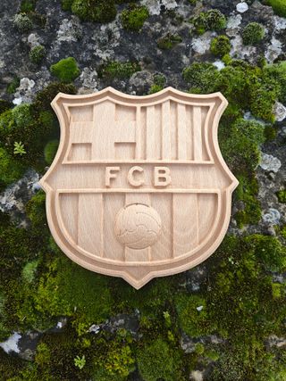 Escudo de Futbol del FC Barcelona en Madera