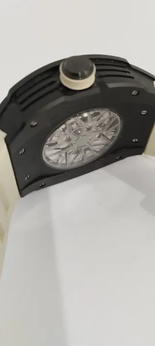 Reloj Megir Automático Negro y correa beig