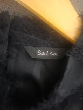 Blusa Salsa Negra Transparente Flores