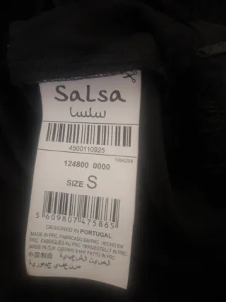 Blusa Salsa Negra Transparente Flores