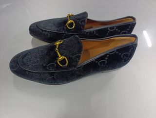 Mocasines Gucci Jordaan GG Negro Dorado