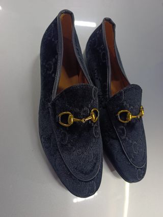 Mocasines Gucci Jordaan GG Negro Dorado