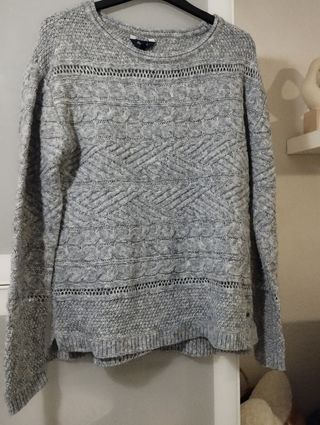 Conjunto vaquero y jersey gris.t.xs