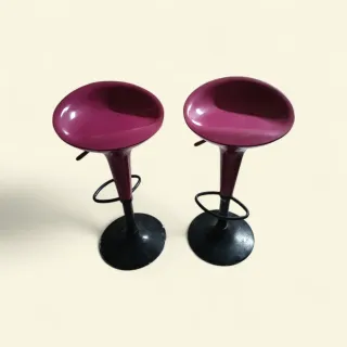 2 Taburetes Altos Rosa fuerte y Negro