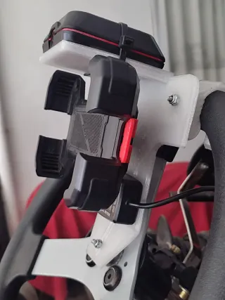 Soporte de móvil y Racebox para volantes de kart