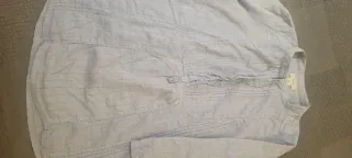 Camisa azul de manga 3/4