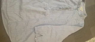 Camisa azul de manga 3/4