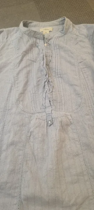 Camisa azul de manga 3/4