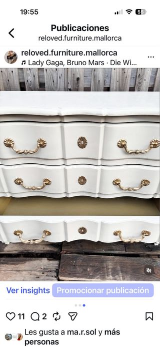 Cómoda estilo Francés Provincial madera maciza.