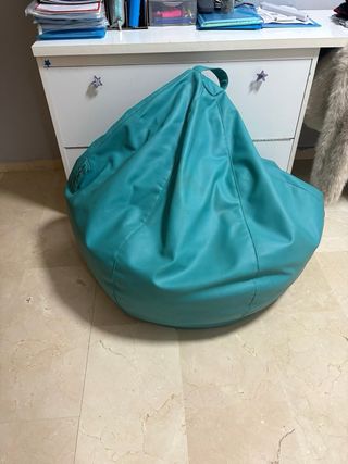 Puf Turquesa Piel Sintética