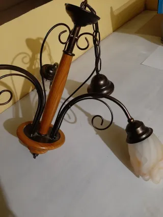 Lámpara de techo madera y metal