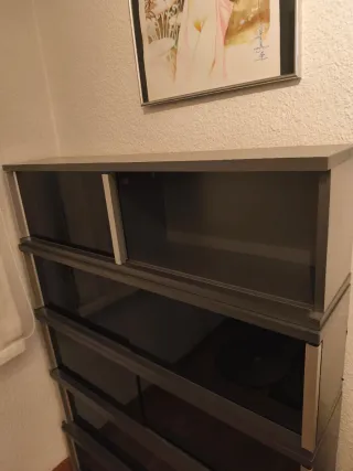 Vitrinas de cristal y madera 97x26x20