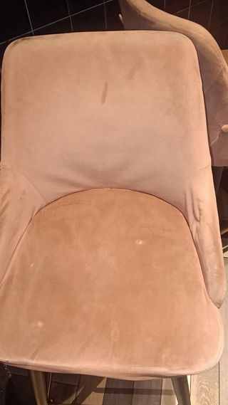 Taburete Silla Terciopelo Metal Dorado