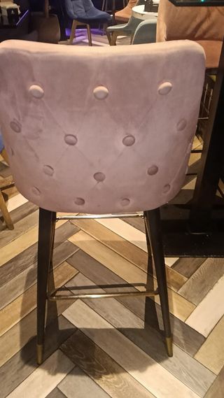 Taburete Silla Terciopelo Metal Dorado