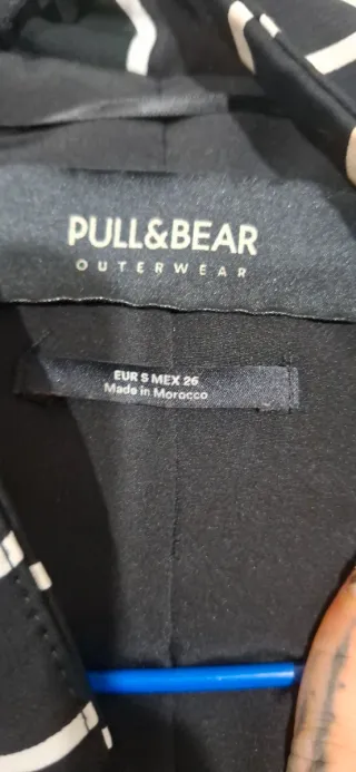 Americana larga rayas blanco y negro