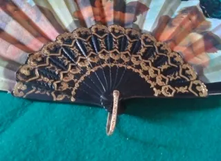 Abanico tela y encaje Ángeles