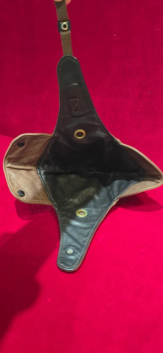 Casco Moto Vintage Cuero Marrón