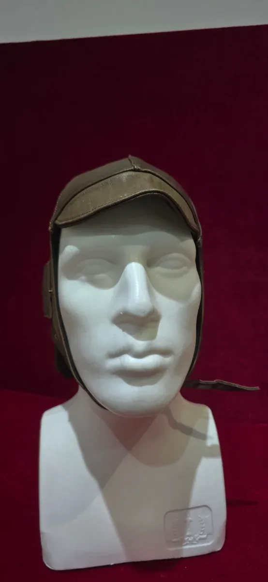 Casco Moto Vintage Cuero Marrón