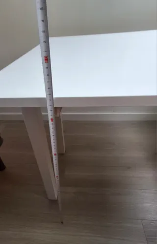 Mesa comedor madera blanca plegable