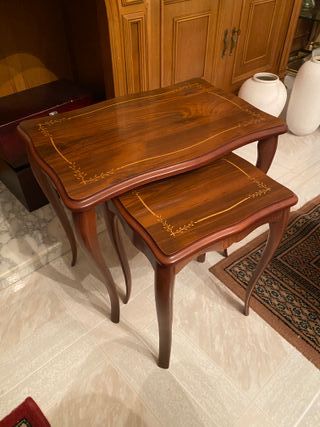 Mesas Nido Auxiliar Madera Vintage