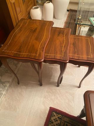 Mesas Nido Auxiliar Madera Vintage