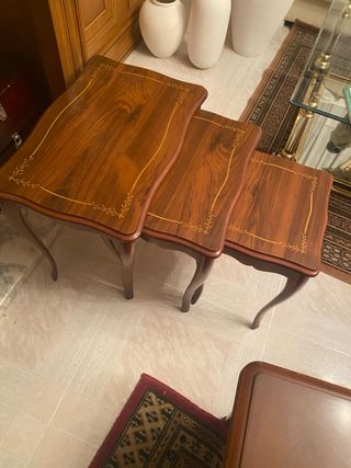 Mesas Nido Auxiliar Madera Vintage