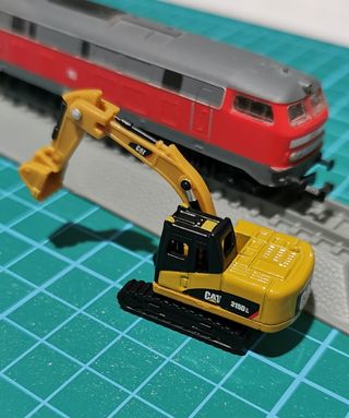 Excavadora escala N 1:150 maqueta tren eléctrico