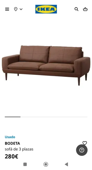 Sofá Bodeta 3 plazas IKEA Marrón