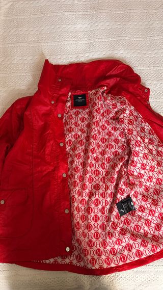 Chaqueta roja mujer con cinturón