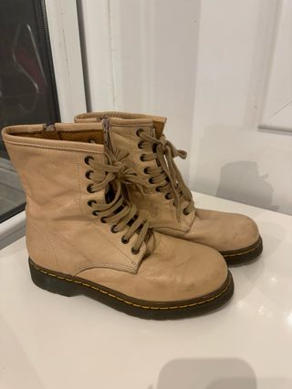 Botas de piel rosa/beige