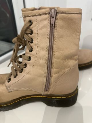 Botas de piel rosa/beige