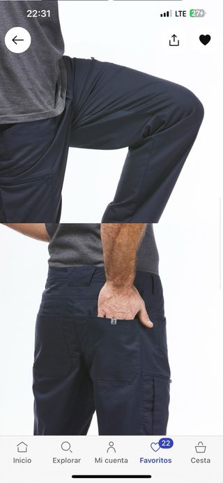 Pantalón técnico montaña trekking Quechua L 44