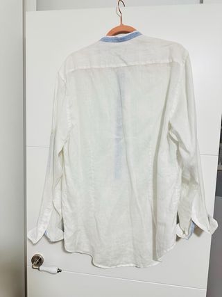 Camisa Zara Hombre L Blanca Slim Fit