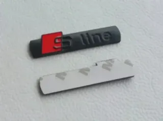 Logo Emblema Audi Sline Laterales Negro Mate