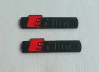 Logo Emblema Audi Sline Laterales Negro Mate