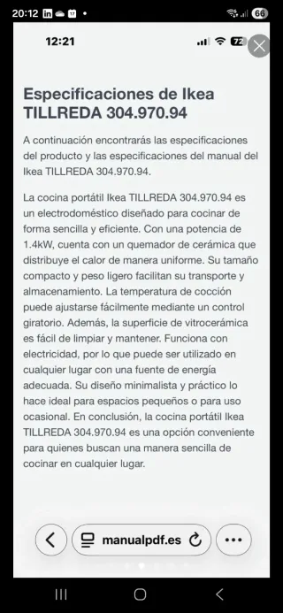 Placa de inducción negra Ikea