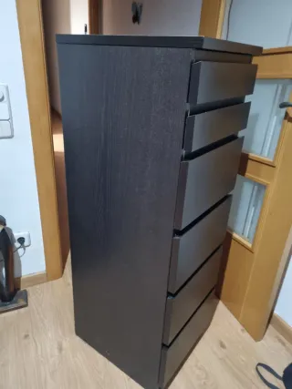 Cajonera MALM Ikea Negra/Marrón