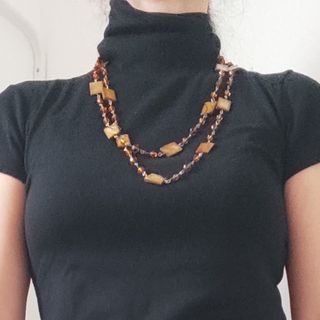 Collar cuentas de nácar madre perla color ámbar