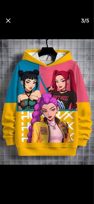 Sudadera K-Pop con Diseño de Chicas Anime