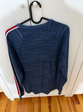 Jersey Hollister Hombre Azul con Rayas Rojas