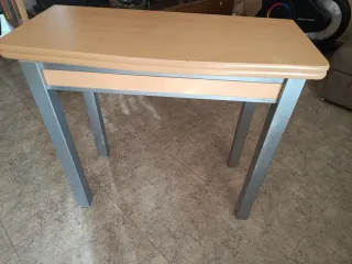 Mesa de cocina madera y metal 39'5cm79cm abierta