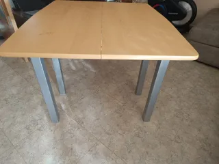 Mesa de cocina madera y metal 39'5cm79cm abierta