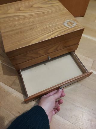 Joyero madera antiguo espejo cajones