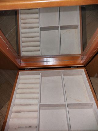 Joyero madera antiguo espejo cajones